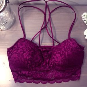 Hollister burgundy lace bralette  size S